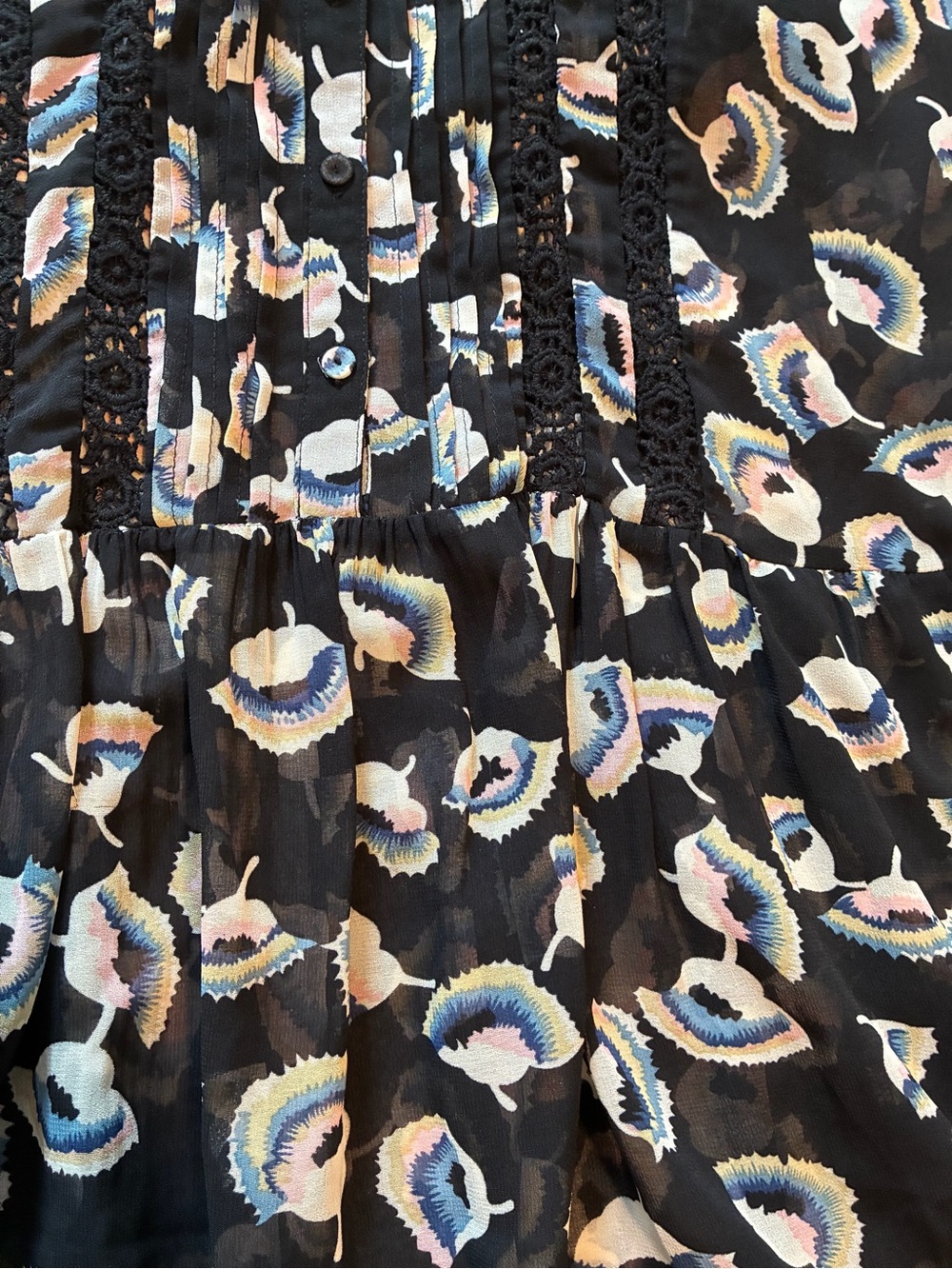 Black Floral Print Cap Sleeve Dress - Picture 7 of 9
